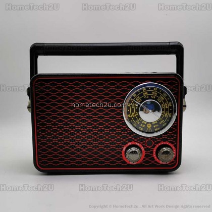 Kemai Portable Antique Classical Retro AM FM Radio Rechargeable Vintage Radio with Bluetooh USB TF card