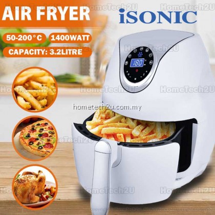 iSONIC 3.2L Multifunction Air Fryer Chicken Oil free Air Fryer Health Fryer Pizza Cooker Smart Touch LCD Electric Deep Airfryer IAF-W320L