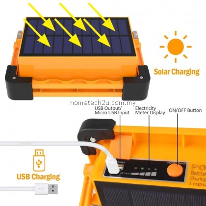 80W 11000mAh Solar Portable Work Light USB Solar Charging Solar Camping Lamp Super Bright Led Portable Spotlight LED Flashlight