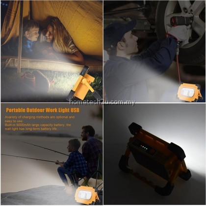 80W 11000mAh Solar Portable Work Light USB Solar Charging Solar Camping Lamp Super Bright Led Portable Spotlight LED Flashlight