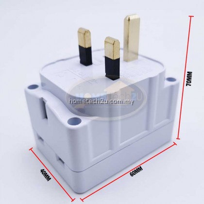 DLX 3 Way Adaptor with Neon Indicator Plug Extension Socket (Sirim Approved)