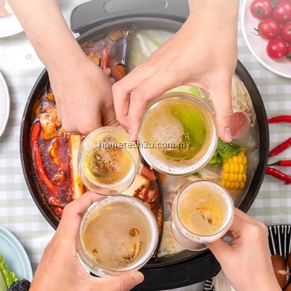 Steamboat Pot 1300W 220V Electric Hot Pot double Soup pots Shabu Cookware Kitchen indoor Smokeless Pots Non Stick Induction Cookers 6L