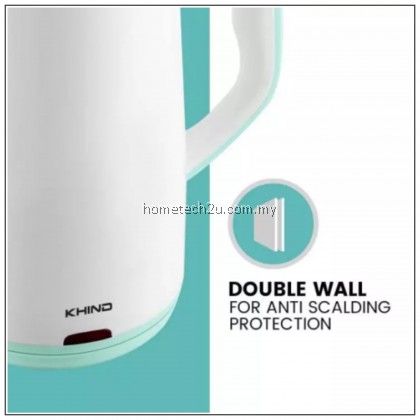 Original Khind Electric Jug Kettle Double Wall Protection 2.0L Big Capacity SUS304 (Sirim Approved)