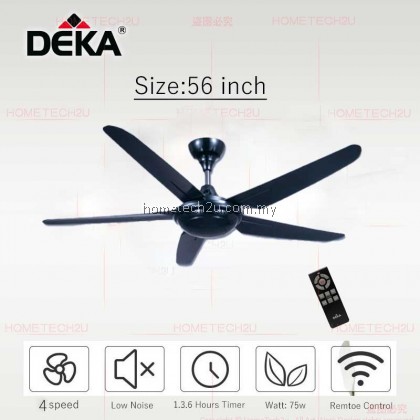 [2UNITS] DEKA K9 56" 5 BLADE 4 SPEED CEILING FAN w REMOTE CONTROL BLACK