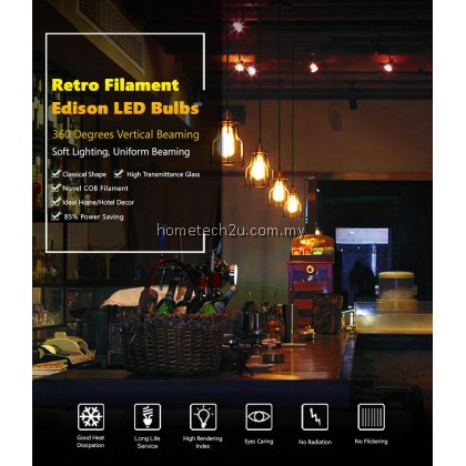 Antique ST64 LED E27 Bulb Retro Lamp Decorative Bulb 4W 8W LED Light E27 Edison Light For Cafe Coffee Shop