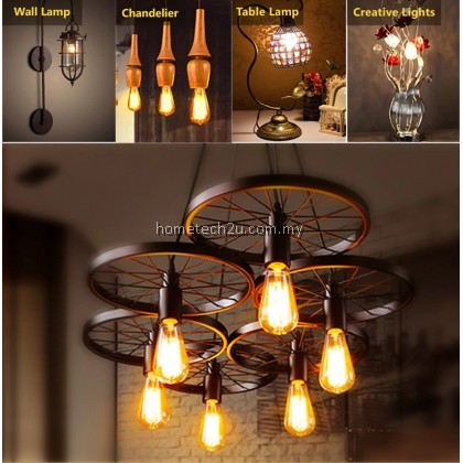Antique ST64 LED E27 Bulb Retro Lamp Decorative Bulb 4W 8W LED Light E27 Edison Light For Cafe Coffee Shop