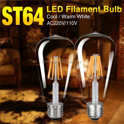 Antique ST64 LED E27 Bulb Retro Lamp Decorative Bulb 4W 8W LED Light E27 Edison Light For Cafe Coffee Shop