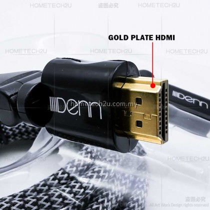 DENN HDMI 1.4V HDMI Cable 4K Full HD with Rotating Angle 3M 180° Rotating Angle Plug 24k Gold Plate