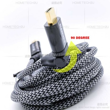 DENN HDMI 1.4V HDMI Cable 4K Full HD with Rotating Angle 3M 180° Rotating Angle Plug 24k Gold Plate