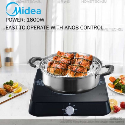 Midea 1600W Induction Cooker C16-RTY1619 / C16-RTY1619-GL / C16-RTY1619-BK (FOC Stainless Steel Pot)