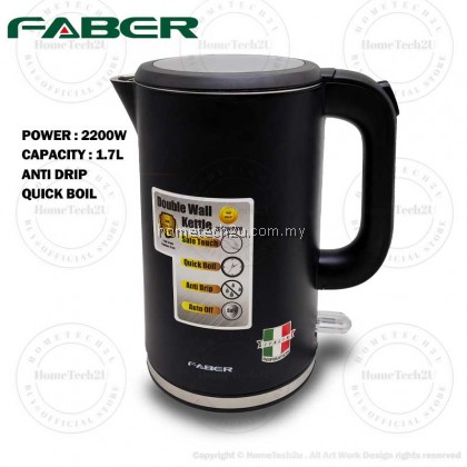 Faber FCK DW2200 Kettle 1.7L Stainless Steel Double Wall Conceal Heating Element(Sirim)