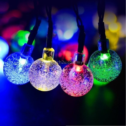 Lampu Raya Light 40LED Fairy String Lights Bubble Crystal Ball Lights Decorative Lighting for Outdoor Garden Home Party