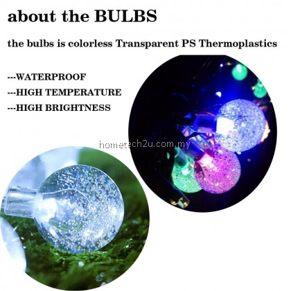 Lampu Raya Light 40LED Fairy String Lights Bubble Crystal Ball Lights Decorative Lighting for Outdoor Garden Home Party