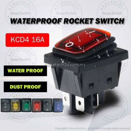 Waterproof boat-shaped rocker switch KCD4-201N 4 feet 2 gears with light silver point high current rocker power supply