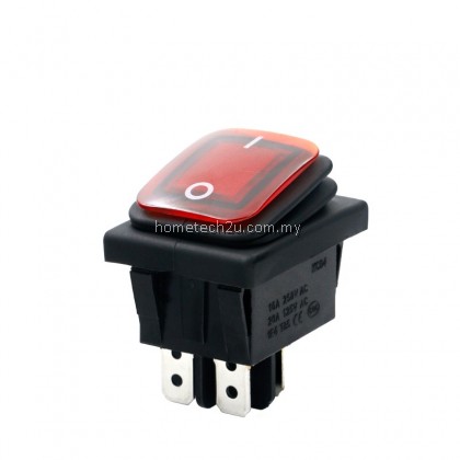 Waterproof boat-shaped rocker switch KCD4-201N 4 feet 2 gears with light silver point high current rocker power supply
