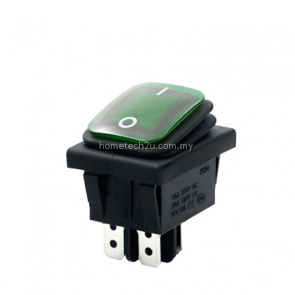 Waterproof boat-shaped rocker switch KCD4-201N 4 feet 2 gears with light silver point high current rocker power supply