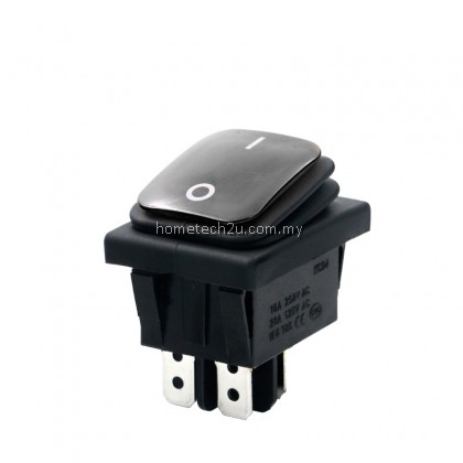 Waterproof boat-shaped rocker switch KCD4-201N 4 feet 2 gears with light silver point high current rocker power supply