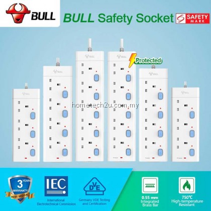 GONGNIU/Bull Sirim Approved Heavy Duty Surge Protector 3000w Trailing Socket Extension Extention Plug Adapter Soket Trailing 公牛插座