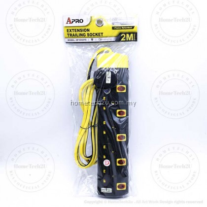 (Sirim)APRO Extension Plug Trailing Socket Wire Cable Soket Extention with Surge Protection