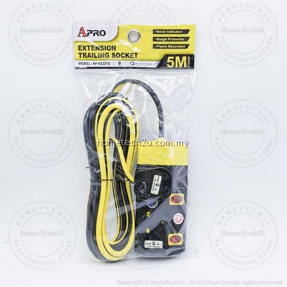 (Sirim)APRO Extension Plug Trailing Socket Wire Cable Soket Extention with Surge Protection