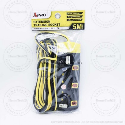 (Sirim)APRO Extension Plug Trailing Socket Wire Cable Soket Extention with Surge Protection