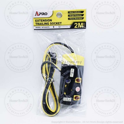 (Sirim)APRO Extension Plug Trailing Socket Wire Cable Soket Extention with Surge Protection