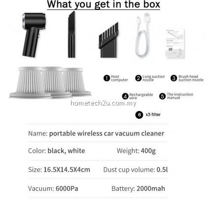 NEW 120W Car Wireless Mini Vacuum Cleaner Small Portable Hand-held Cleaner USB Rechargeable Universal Home Interior Dust
