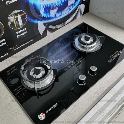 Faber Italia 4.8kW Tempered Glass Built-in Cooker Hob / Gas Stove FGH VITTO 2B/76BK