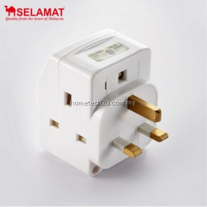 ORIGINAL SELAMAT 3 WAY Adaptor With Neon Switch (SIRIM) SA-32/2K-333L Best Quality Plug Kepala Tiga 3 Extension Socket
