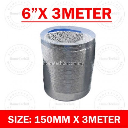 Aluminium Gas Cooker hood hob Pipe Exhaust Flexible Ducting Hose 6 Inch Saluran Paip Penyedut Asap Dapur