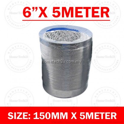 Aluminium Gas Cooker hood hob Pipe Exhaust Flexible Ducting Hose 6 Inch Saluran Paip Penyedut Asap Dapur