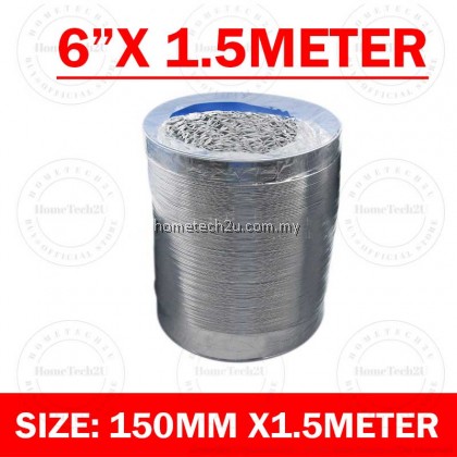 Aluminium Gas Cooker hood hob Pipe Exhaust Flexible Ducting Hose 6 Inch Saluran Paip Penyedut Asap Dapur