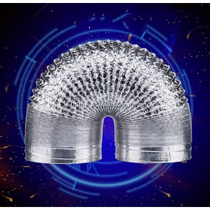 Aluminium Gas Cooker hood hob Pipe Exhaust Flexible Ducting Hose 6 Inch Saluran Paip Penyedut Asap Dapur