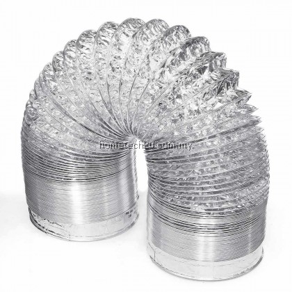 Aluminium Gas Cooker hood hob Pipe Exhaust Flexible Ducting Hose 6 Inch Saluran Paip Penyedut Asap Dapur