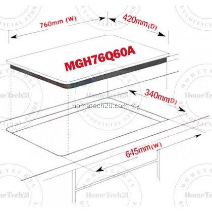 MIDEA Gas Cooker Tempered Glass Hob MGH-76Q60A built in with Safety Device 5kW+5kW Big Flame