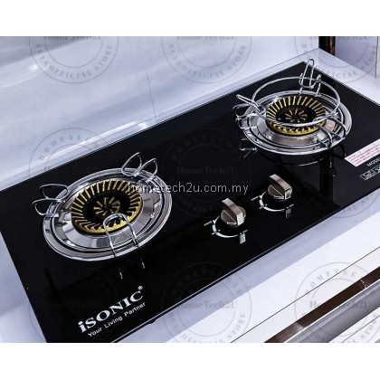 Isonic Double Burners Glass Stove Glass Built In Hob Dapur Gas Kaca Tanam Kabinet Isonic Double Burners Glass Stove Glass Built In Hob Dapur Gas Kaca Tanam Kabinet