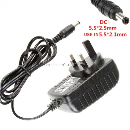 Malaysia 3 Pin AC to DC (5.5*2.5mm) 9V 1A Switching Power Supply Adapter DC Power Adaptor