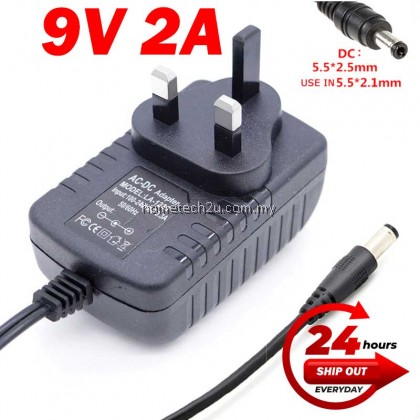 Malaysia 3 Pin AC DC (5.5*2.5mm) 12V2A 5V1A 5V2A 6V9V1A 9V2A 12V1A 12v3A Switching Power Supply Adapter DC Power Adaptor