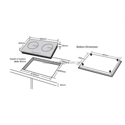 Faber Italia FCH3C Built-in Double Electric Ceramic Cooker Hob FCH 3C/69BK (FCH 3C/69)
