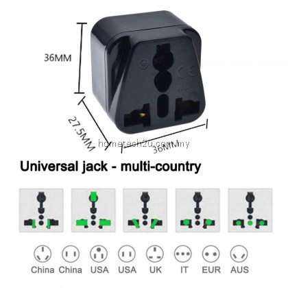 Universal Adapter Plug 2 Pin to 3 Pin Plug converter Multi Plug Travel Adapter 中国插头 萬能插頭