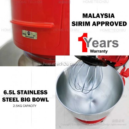 Homelux Stand Mixer Heavy Duty 6.5L 2.5KG 1000W Professional Baking Mixer Cake Mixer Low Noise Sirim HSM-F612 揉面机 打蛋机 Homelux Stand Mixer Heavy Duty 6.5L 2.5KG 1000W Professional Baking Mixer Cake Mixer Low Noise Sirim HSM-F612 揉面机 打蛋机