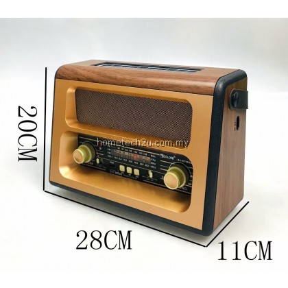 GOLON Classic Radio FM Retro Vintage Wooden Bluetooth Radio Speaker with Solar Rechargeable USB TF BT MUSIC MP3 Player