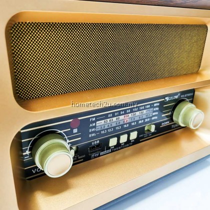GOLON Classic Radio FM Retro Vintage Wooden Bluetooth Radio Speaker with Solar Rechargeable USB TF BT MUSIC MP3 Player