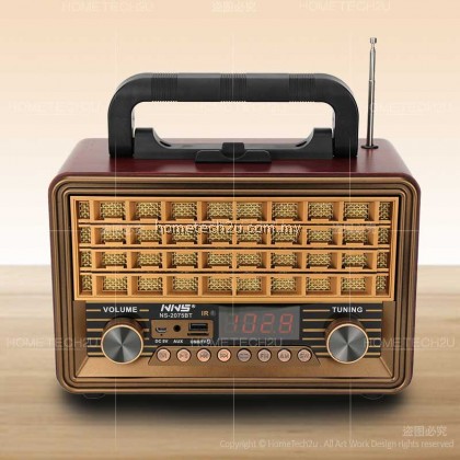 NNS Classic Radio FM NS-2075BT Retro Vintage Bluetooth AUX Radio Speaker Music Player Antique Radio