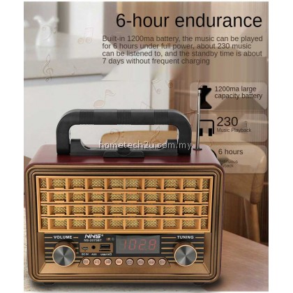 NNS Classic Radio FM NS-2075BT Retro Vintage Bluetooth AUX Radio Speaker Music Player Antique Radio