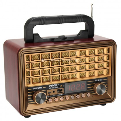 NNS Classic Radio FM NS-2075BT Retro Vintage Bluetooth AUX Radio Speaker Music Player Antique Radio