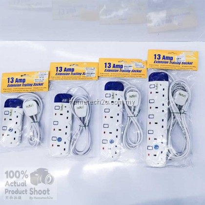 Extension Plug with Sirim Approved 13A Trailing Socket Copper Cable Power Plug 2/5 meter