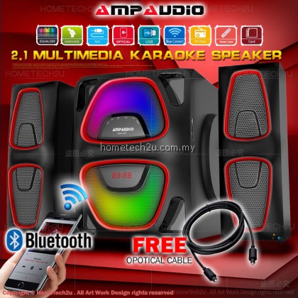 AmpAudio 2.1 Multimedia Speaker System Audio SMA-68T With PC Computer Speaker Subwoofer Bluetooth Speakers FM Radio Home Theater Speaker AmpAudio 2.1 Multimedia Speaker System Audio SMA-68T With PC Computer Speaker Subwoofer Bluetooth Speakers FM Radio Home Theater Speaker