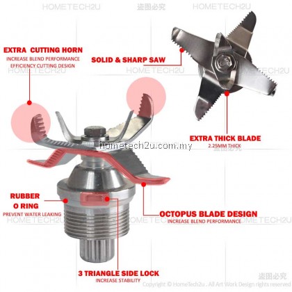 Butterfly Blender Blade Replacement Knife Cutter Spare Parts Accessories For B-591 B-592 B-596 Blender Jug Blade Pisau Blender