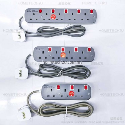 Lemax Trailing Socket Extension Wire Cable Plug Socket With Neon Indicator Sirim Approved